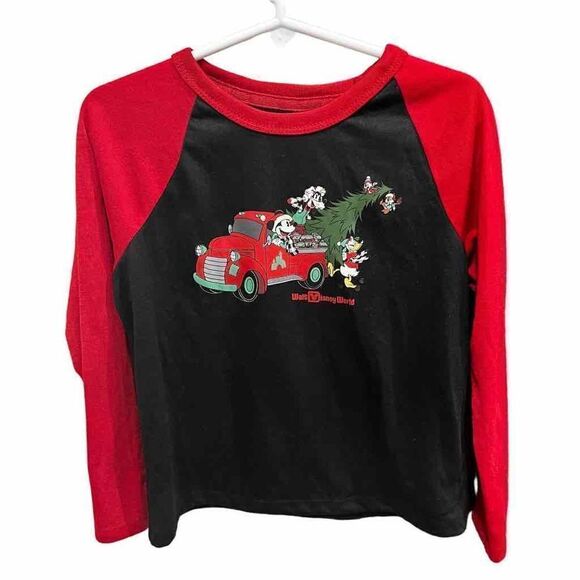 Walt Disney World Mickey Mouse Clubhouse Christmas Raglan Shirt Kid’s Size 4 - Picture 1 of 3